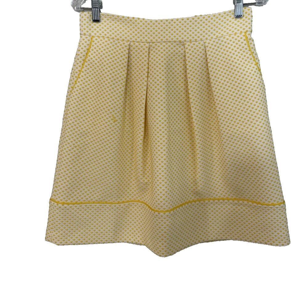 Cynthia Cynthia Steffe Yellow and White polka dots skirt Flare size 8